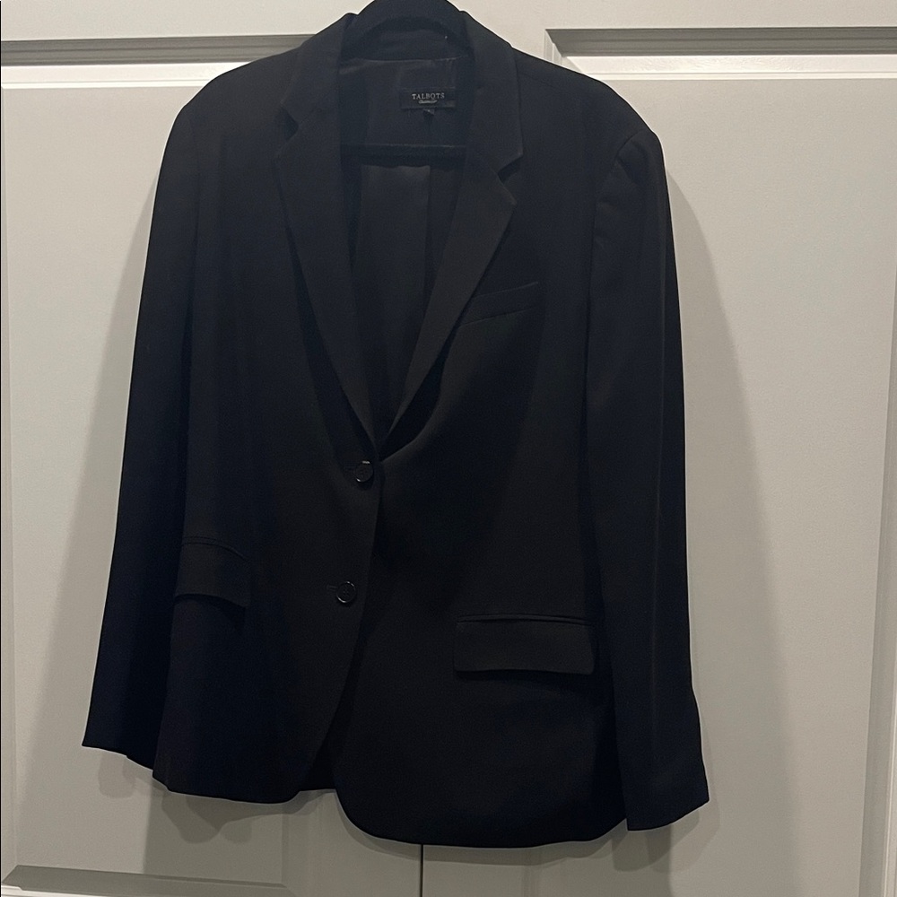 Talbots Classic Black Triacetate Blazer size 18